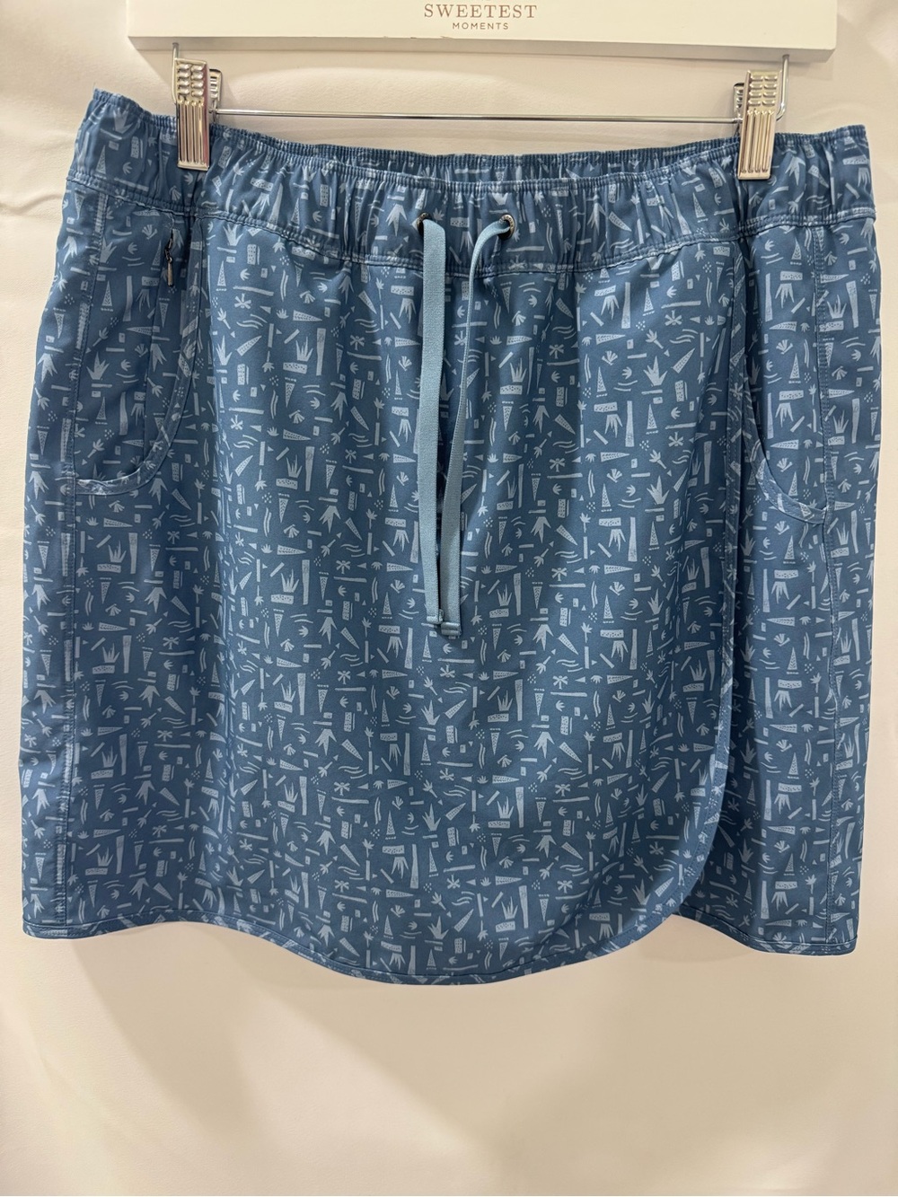 Patagonia Light Blue Printed Pull-On Skort with Drawstring